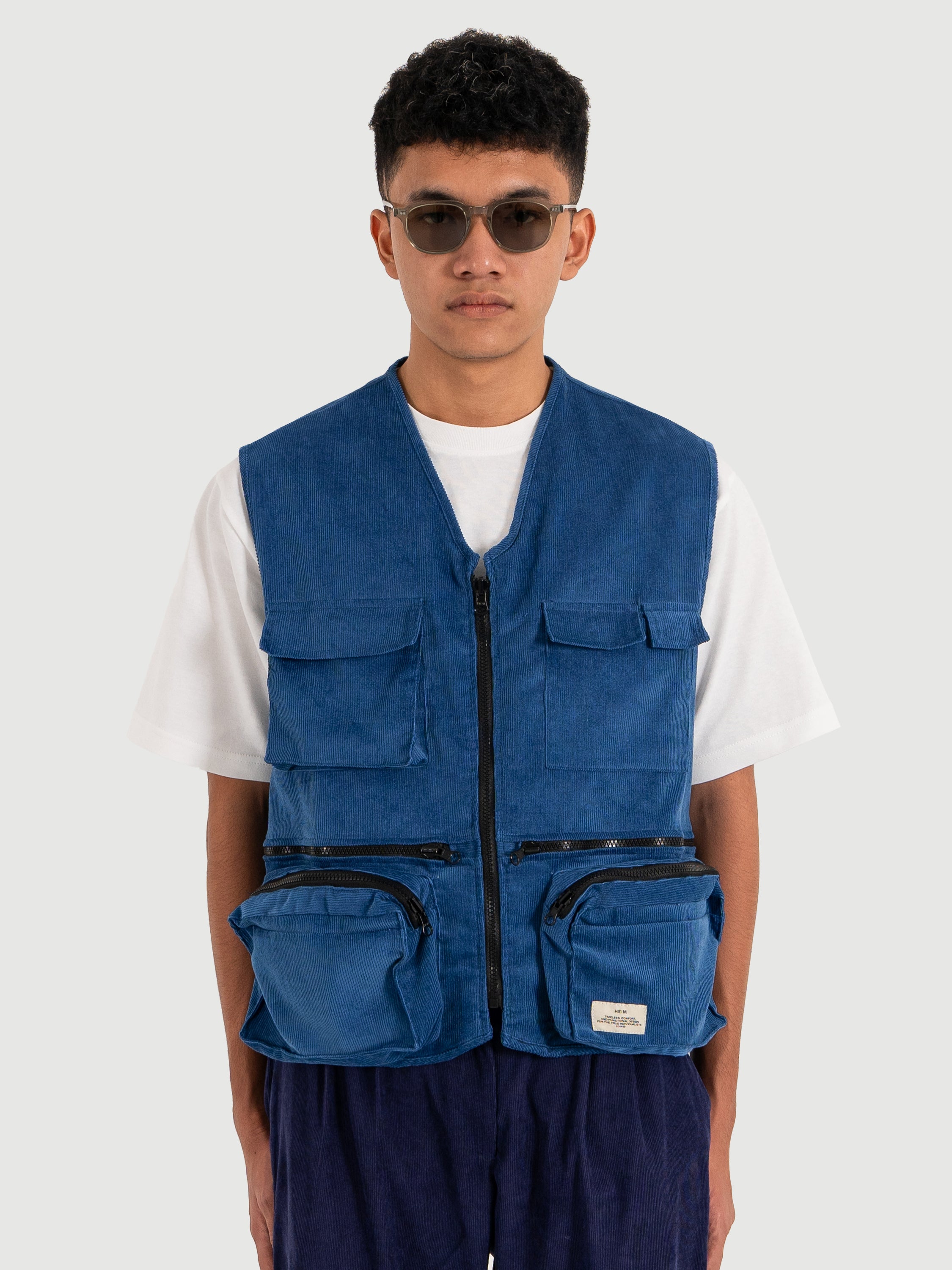 Blue Corduroy Tactical Vest