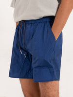 Relaxed Blue Nylon Shorts